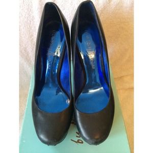 Guess by Marciano Black Leather Barrie Pump Slip On Women's Heels Shoes Size 8